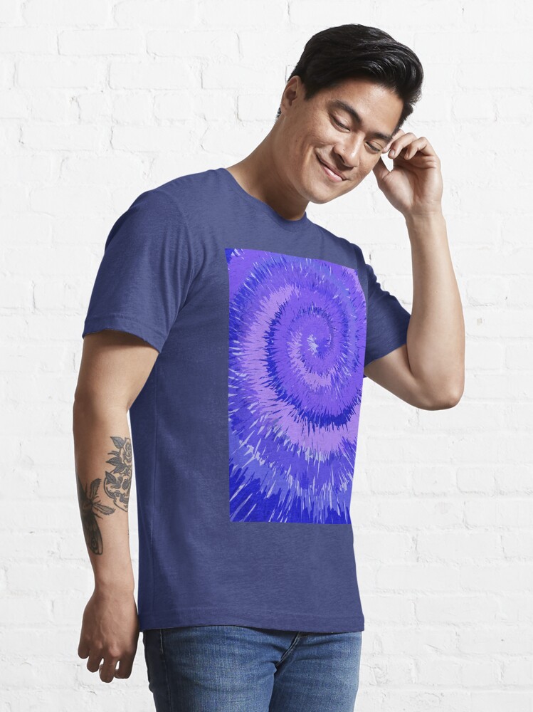 Tie Dye T-shirt Purple Black Spiral Unisex Mens T-shirt 