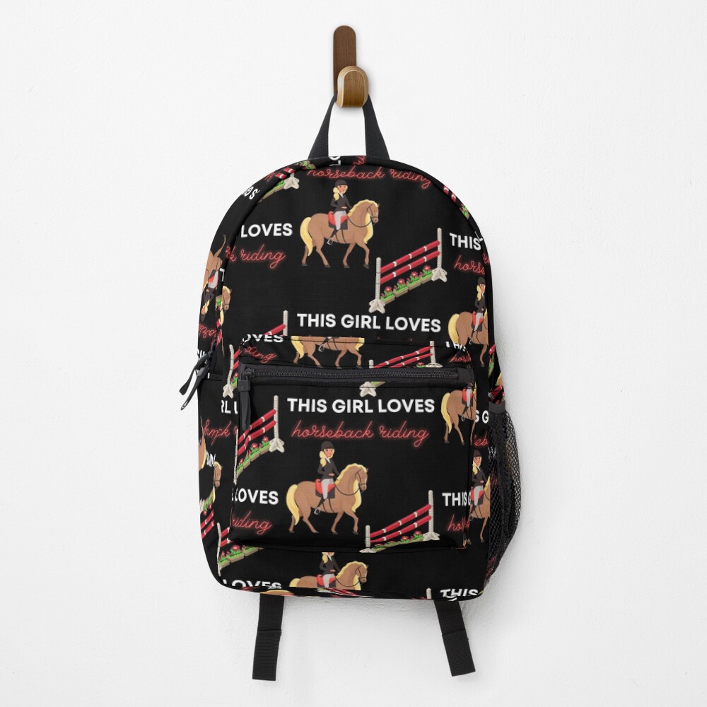 "This Girl Loves Horseback Riding" Backpack by starlitstudios Redbubble