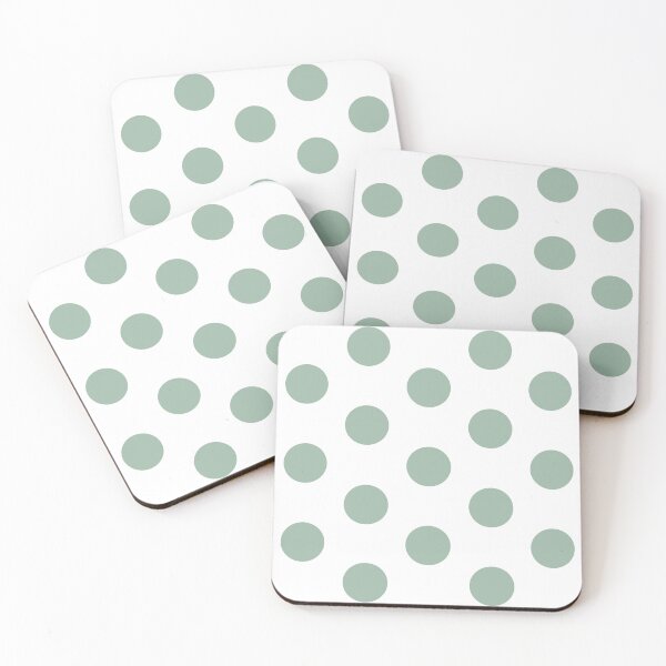 Item preview, Large MUTED GREEN and WHITE POLKA DOTS designed and sold by RachelMacht.