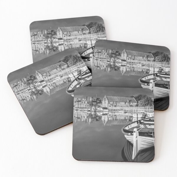 Item preview, Reflections at Blakeney Harbour Norfolk Monochrome designed and sold by dp-images.