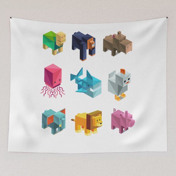 Artikelvorschau, Minecraft Style Animals Sticker Pack entworfen und verkauft von DavesAccount.
