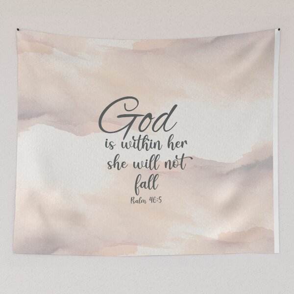 Item preview, God is within her she will not fall. Psalm 46:5, watercolor, abstract art designed and sold by Logic72.