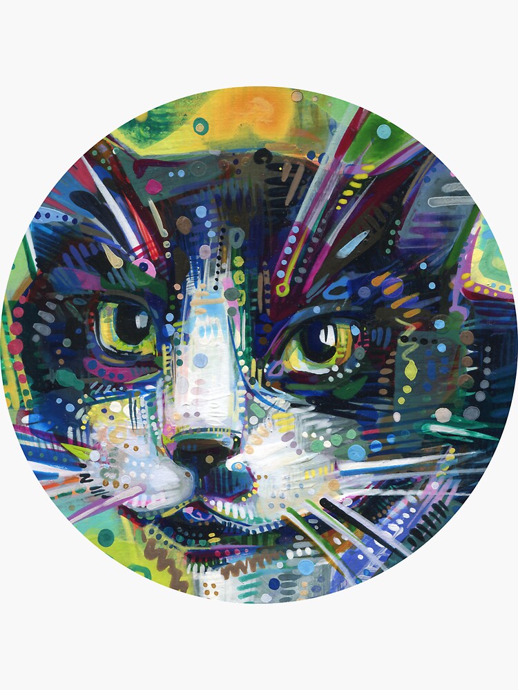 Tuxedo Cat Painting - 2011 by gwennpaints