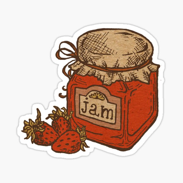 Cottage Core Jam Illustration Sticker