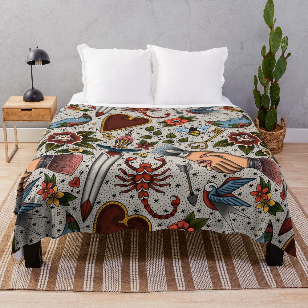 American Traditional Flash Pattern Throw Blanket