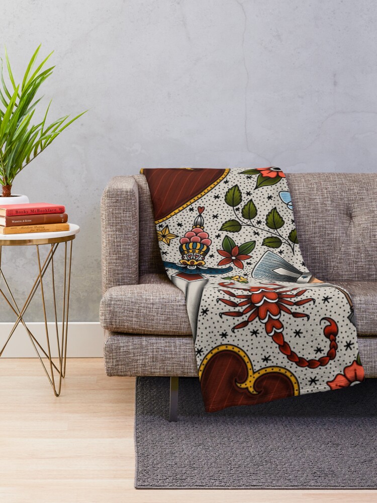 Alternate view of American Traditional Flash Pattern Throw Blanket