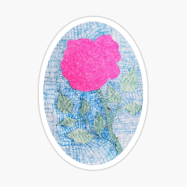 Pen and Ink Vibrant Rose Sticker