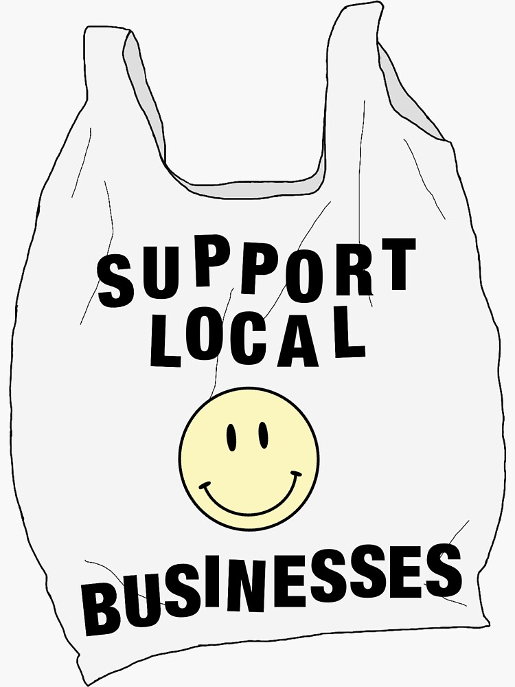 Thumbnail 3 of 3, Sticker, Support local businesses designed and sold by freyanangle.