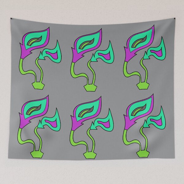 Item preview, Funky Aqua Fire Flowers designed and sold by VazMasDesign.