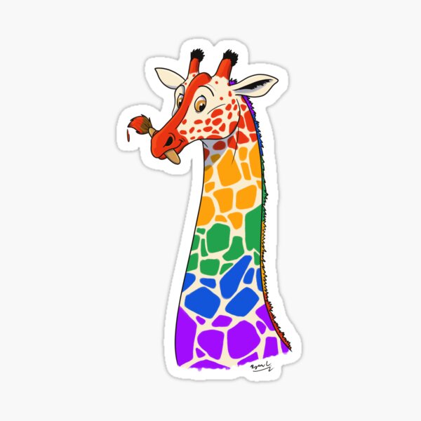 Painted Giraffe Sticker