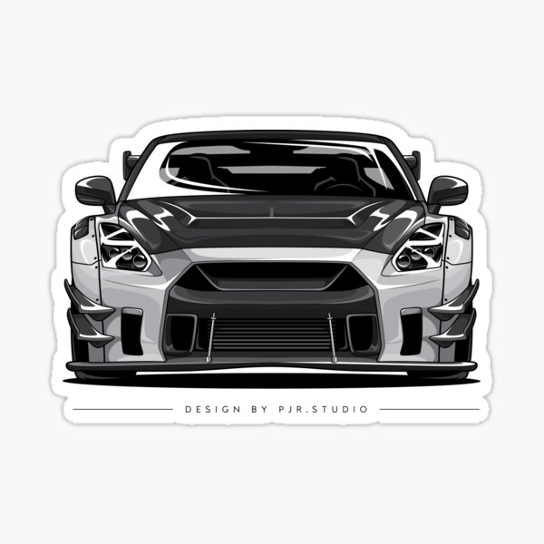 GTR R35 white widebody Sticker