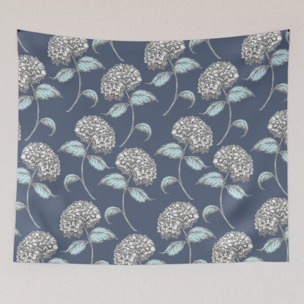 Item preview, Hydrangea Vintage Floral Pattern in Blue designed and sold by jeff-jones.