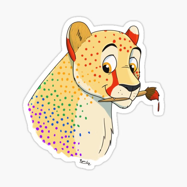 Painted Cheetah Sticker