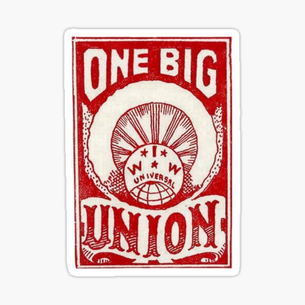 Item preview, IWW ONE BIG UNION RED UNIVERSAL VINTAGE LOGO designed and sold by Redusedone.