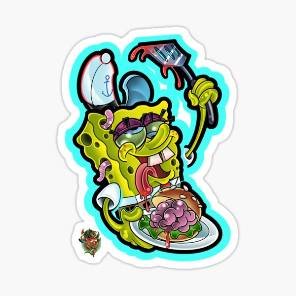 Sticker Spongebob Zombie Redbubble