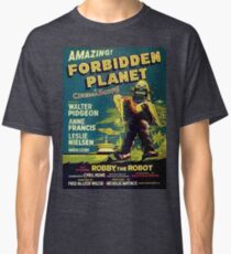 Weinlese-Sciencefiction-Film verbotener Planet, Roboter Classic T-Shirt