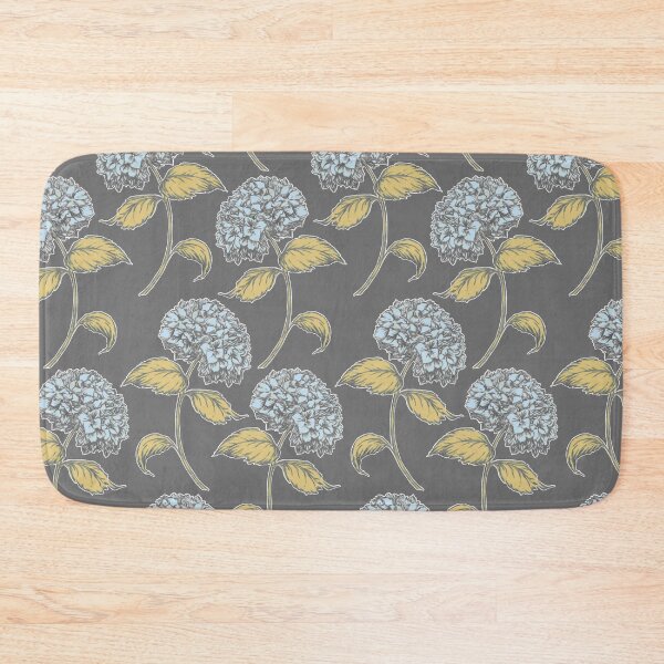 Item preview, Hydrangea Vintage Floral Pattern Gray Gold designed and sold by jeff-jones.