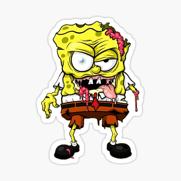 Spongebob Zombie Stickers Redbubble - roblox spongebob zombies