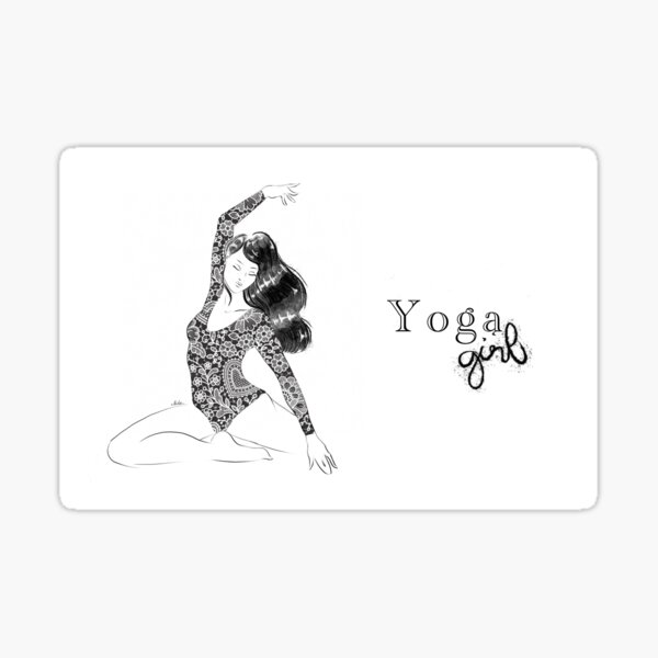 "Yoga girl " Sticker for Sale by eligart Redbubble