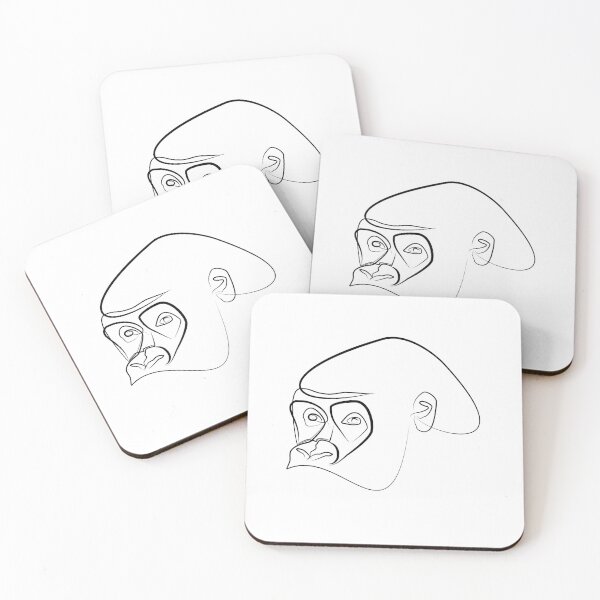 Item preview, Monkey gorilla in one line art designed and sold by evk-art.