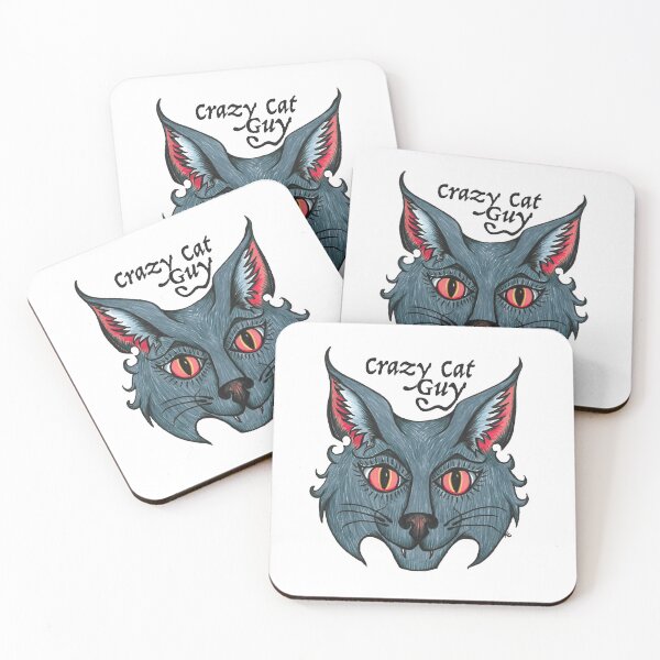 Item preview, Retro Cat Face - Crazy Cat Guy designed and sold by The White Bat.