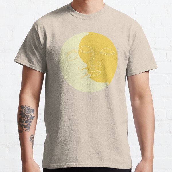 Vintage Solar Eclipse - Sun and Moon Faces Classic T-Shirt