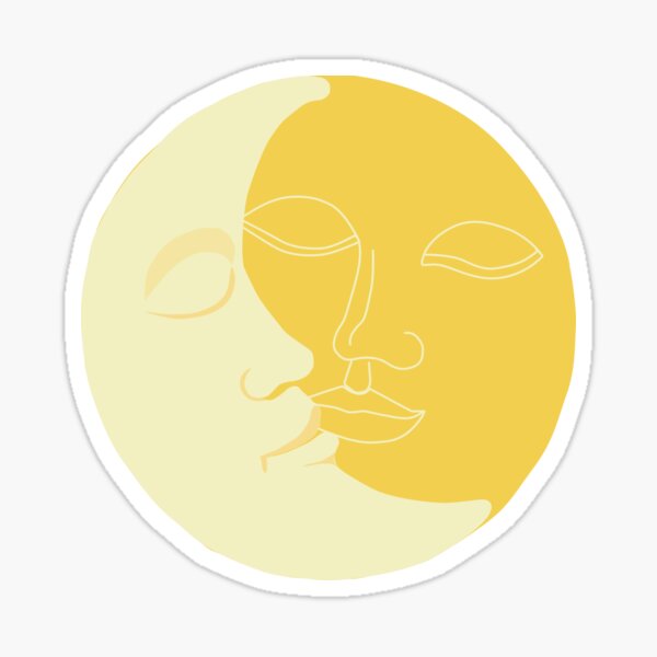 Vista previa del artículo con la obra «Eclipse solar vintage - Caras de sol y luna», diseñado y vendido por Nossikko.