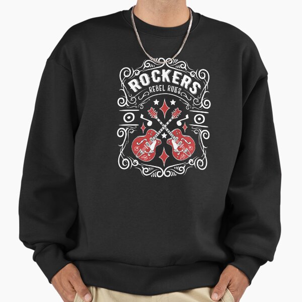 Rockabilly Guitar Vintage Rockers Rock and Roll Music Premium Oversized Sweatshirt