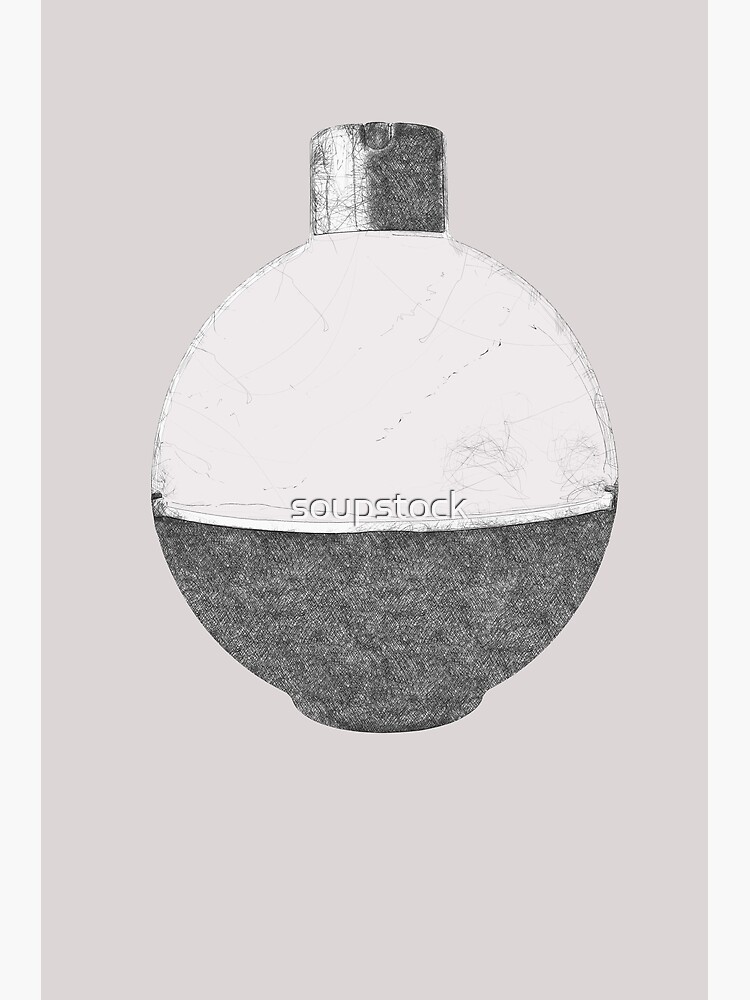 Pencil drawing of a fishing bobber in gray tones Poster for Sale by  soupstock