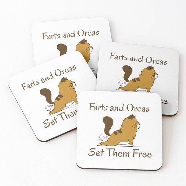Item preview, Farts And Orcas Set Them Free Funny Saying - Yoga Cat designed and sold by Clothing-Guru.