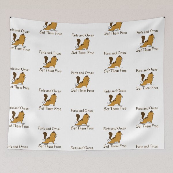 Item preview, Farts And Orcas Set Them Free Funny Saying - Yoga Cat designed and sold by Clothing-Guru.