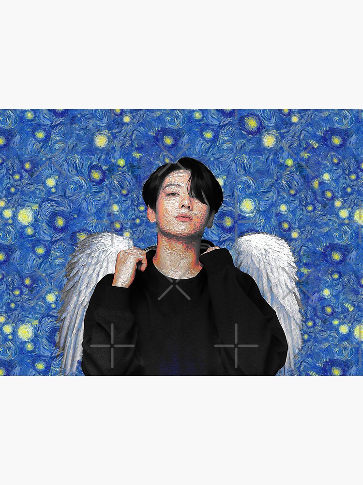 Pegatina for Sale con la obra BTS Jungkook Noche estrellada de Van Gogh angel Ejercito Kpop RM Suga Jin Jimin J Hope V de Vane22april Redbubble