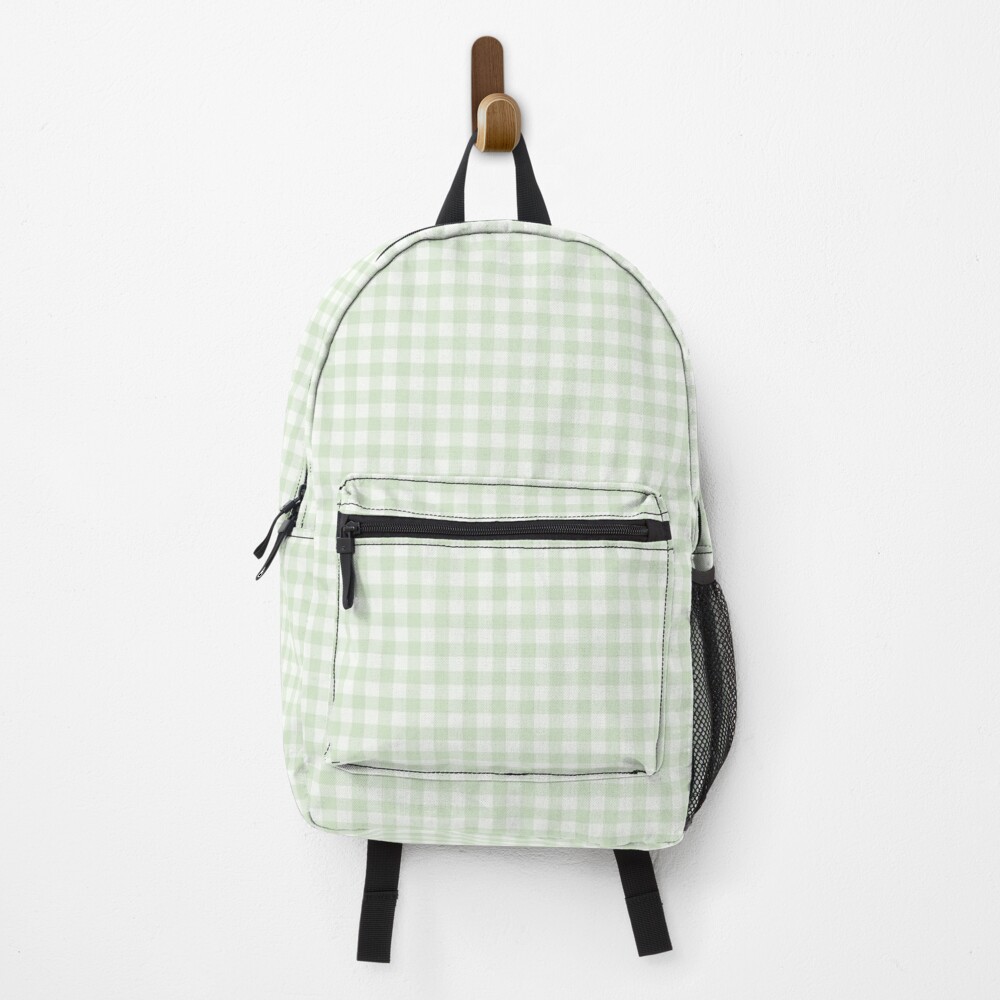 Sage green gingham Backpack