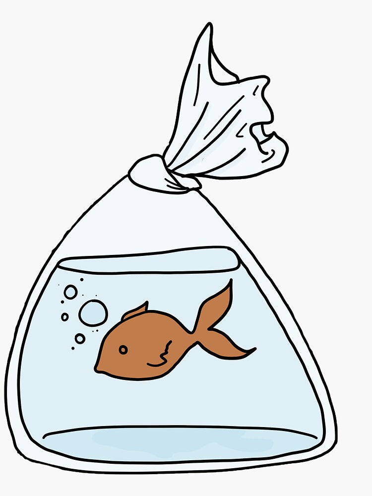 Fish Bag Sticker for Sale by binkpink