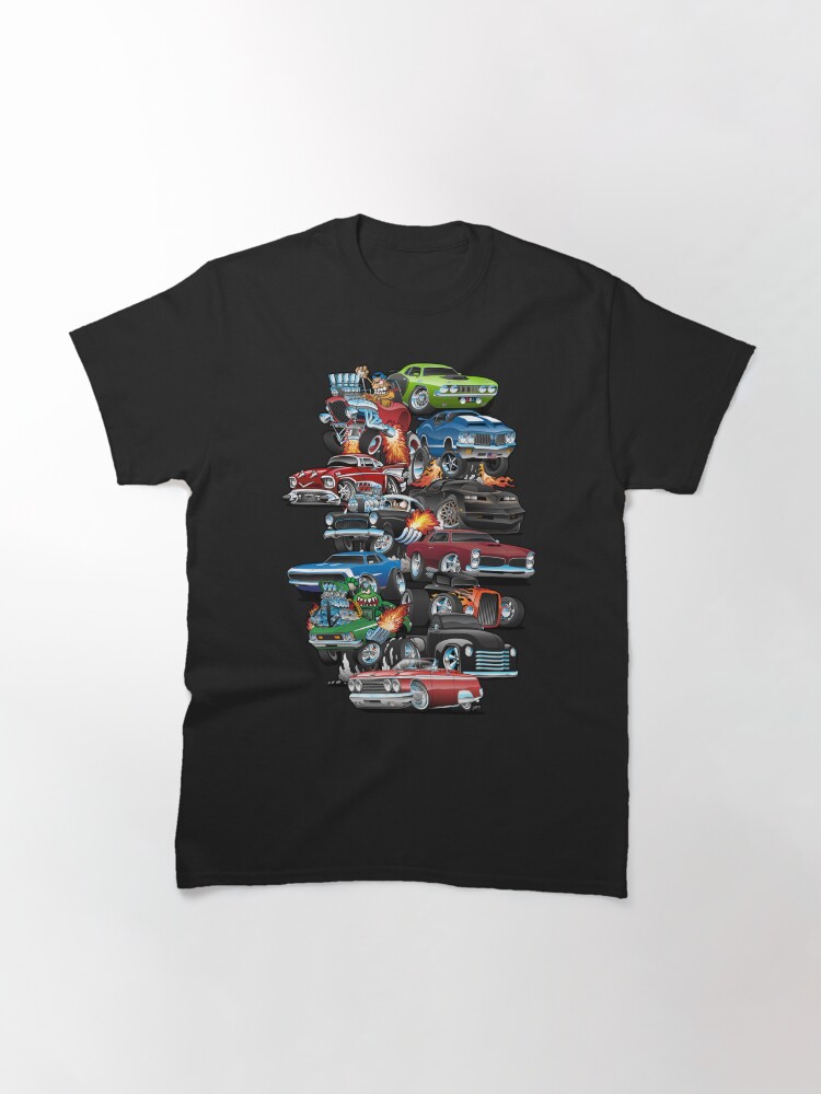 Alternate view of Car Madness! Muscle Cars and Hot Rods Cartoon Classic T-Shirt