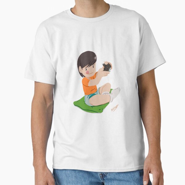 niño Jugando a Videojuegos Camiseta clásica