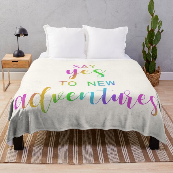 Item preview, Say Yes To New Adventures (Bright Rainbow Letters on Cream) designed and sold by Whoopsidoodle.