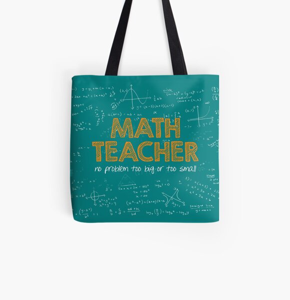 Math Teacher (no problem too big or too small) - green All Over Print Tote Bag