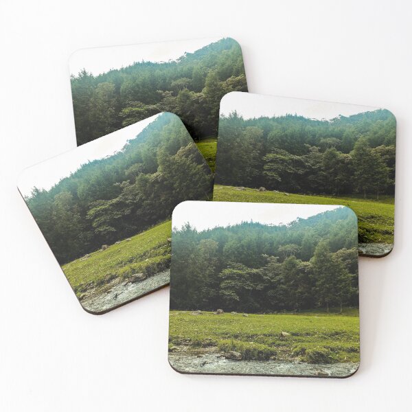 Item preview, Beautiful view of a field next to the river and in the background the trees and mountains designed and sold by hateeyes.