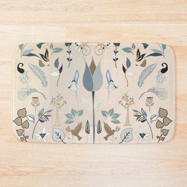 Item preview, Luxury Victorian Embroidery Style Pattern. Victorian ivory and blue designed and sold by Caroline Laursen.