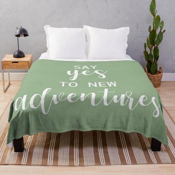 Item preview, Say Yes To New Adventures (Sage Green and White) designed and sold by Whoopsidoodle.