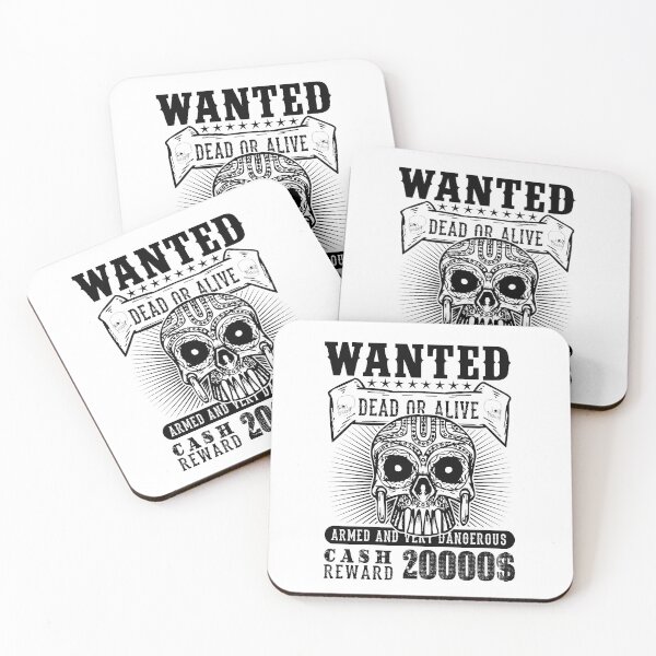 Item preview, wanted dead or alive, skull designed and sold by JaMatt1983.