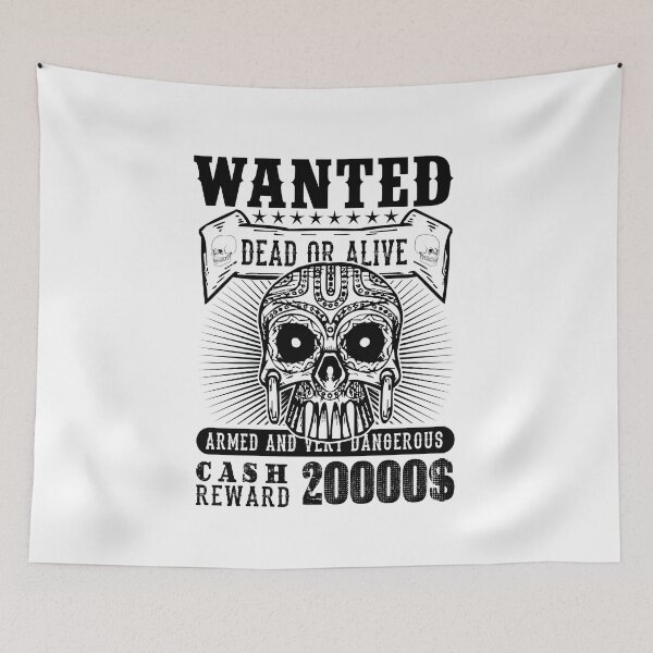 Item preview, wanted dead or alive, skull designed and sold by JaMatt1983.
