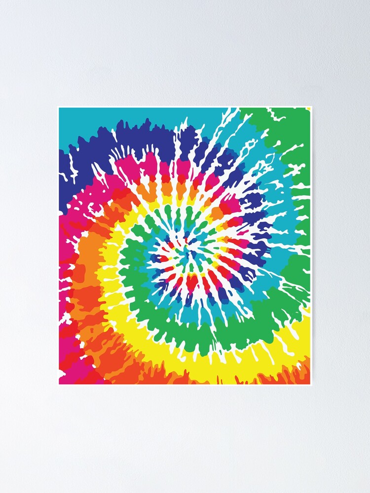 Vibrant Rainbow Tie-dye Swirl Background Pattern Texture Digital