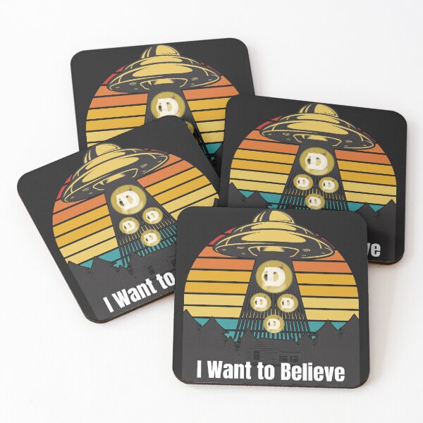 Item preview, Dogecoin UFO Encounter Retro Sunset designed and sold by Cryptohaven.