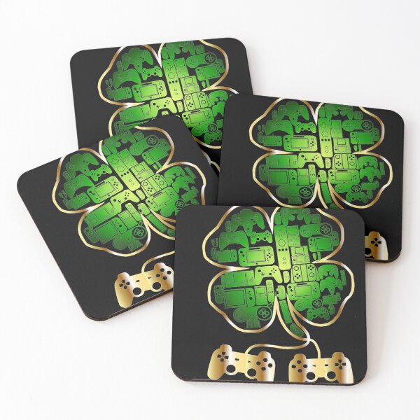Artikelvorschau, Videospiel Gaming St Patricks Day Gamer Vierblättriges Kleeblatt entworfen und verkauft von ALISONABBOTTAU.