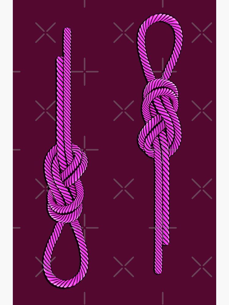 Póster con la obra «Nudo de escalada figura ocho nudo cuerda rosa