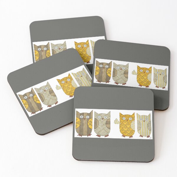 Item preview, 4 Gold Owls designed and sold by ErinBrieArt.
