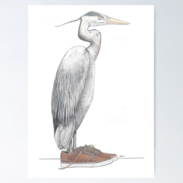 Item preview, Great Blue Heron in Leather Sneakers designed and sold by JimsBirds.