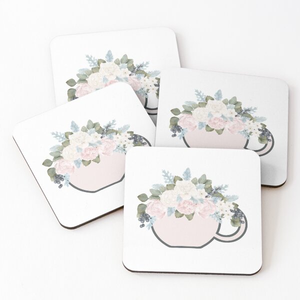 Item preview, SOFT PINK AND BLUE OLD WORLD FLORAL TEACUP designed and sold by wildwhimsical.
